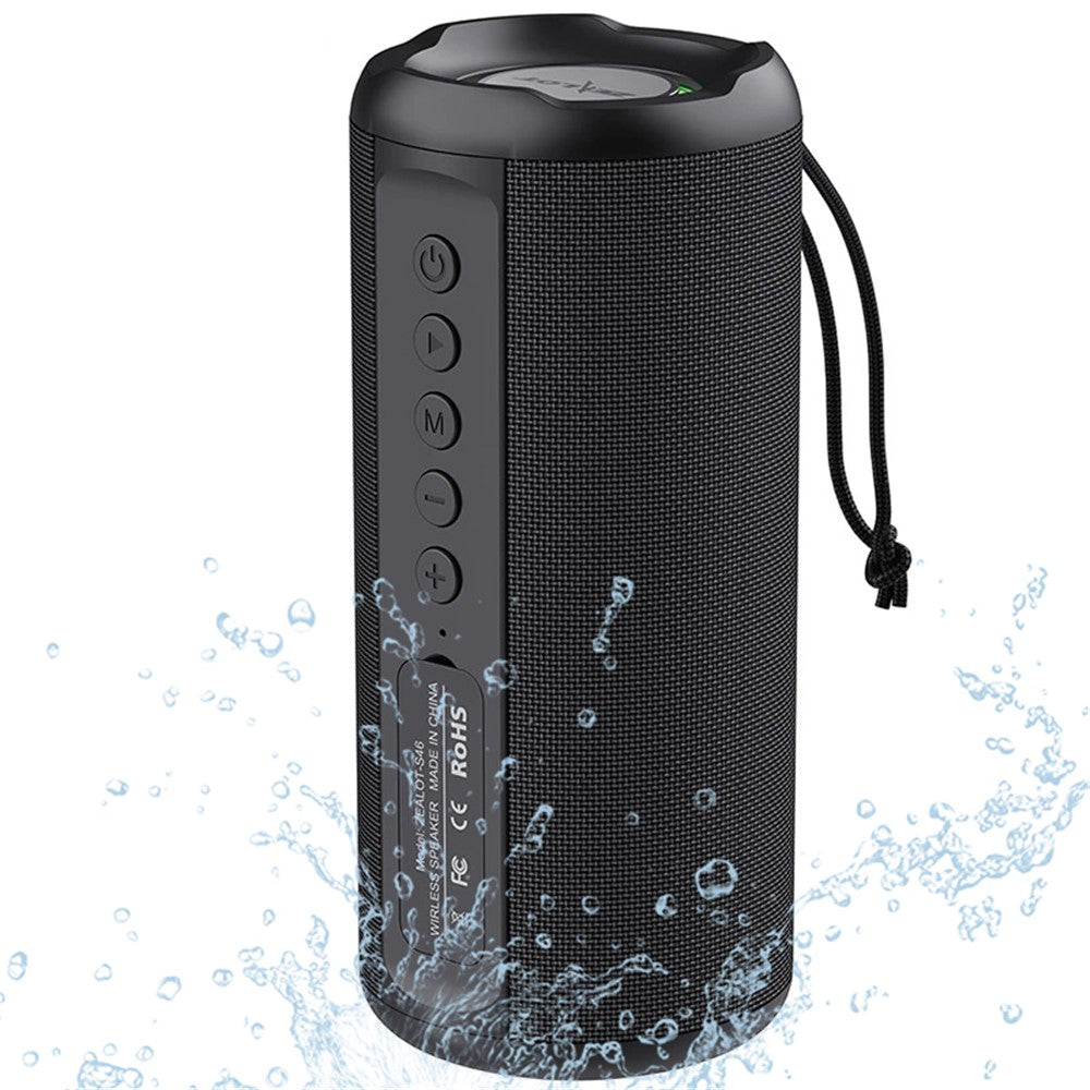 ZEALOT S46 Wireless Bluetooth-compatible Speaker Outdoor IPX5 Waterproof Subwoofer Support AUX/TF Card/U Disk