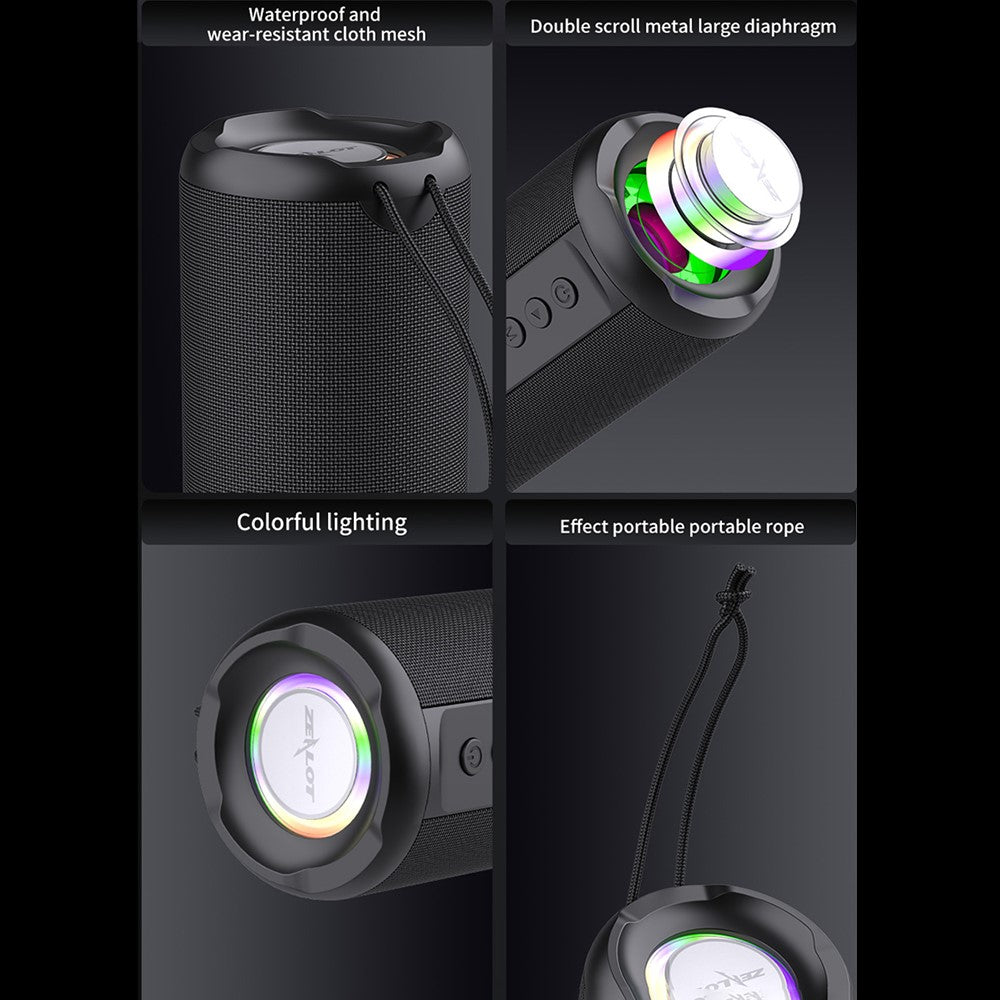 ZEALOT S46 Wireless Bluetooth-compatible Speaker Outdoor IPX5 Waterproof Subwoofer Support AUX/TF Card/U Disk