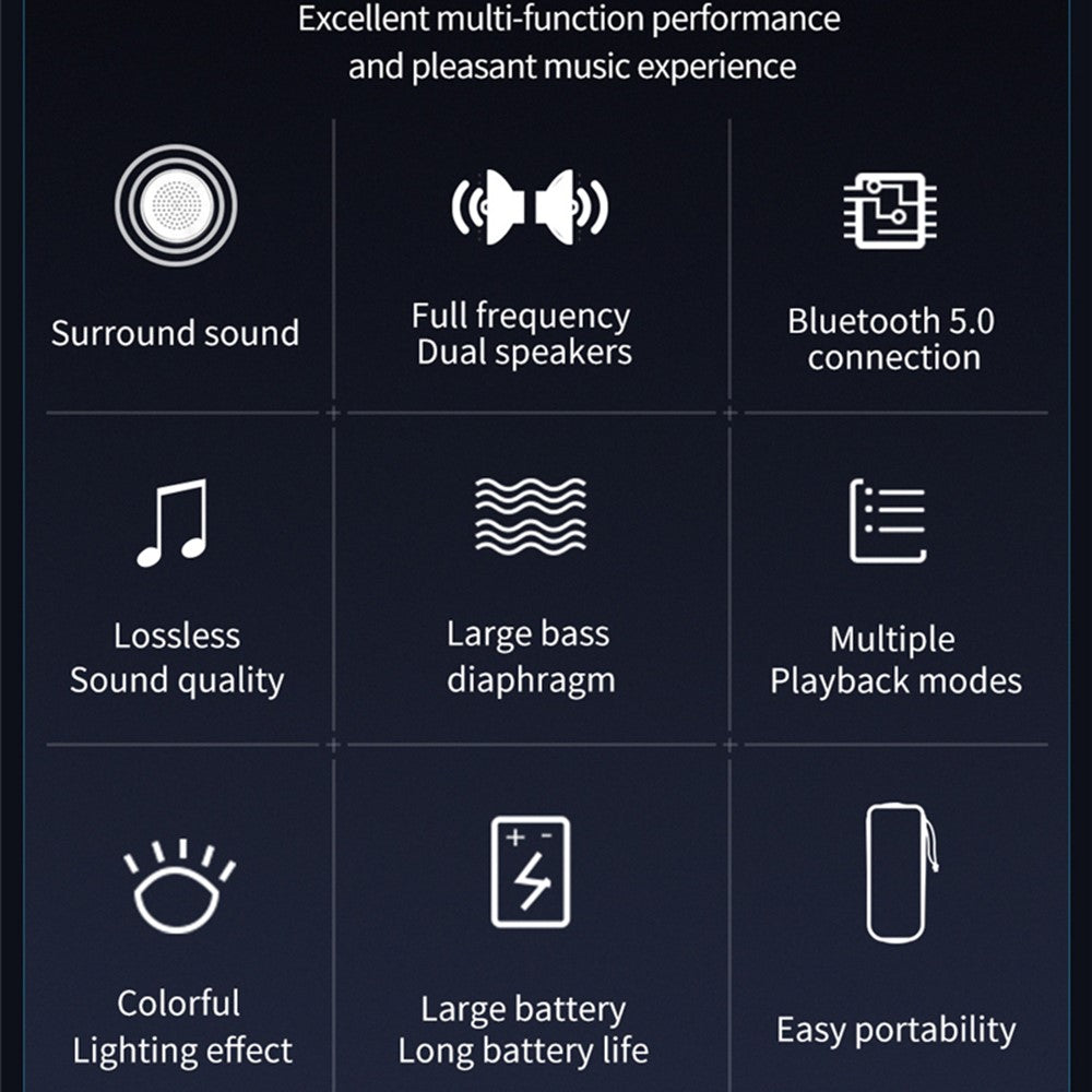 ZEALOT S46 Wireless Bluetooth-compatible Speaker Outdoor IPX5 Waterproof Subwoofer Support AUX/TF Card/U Disk