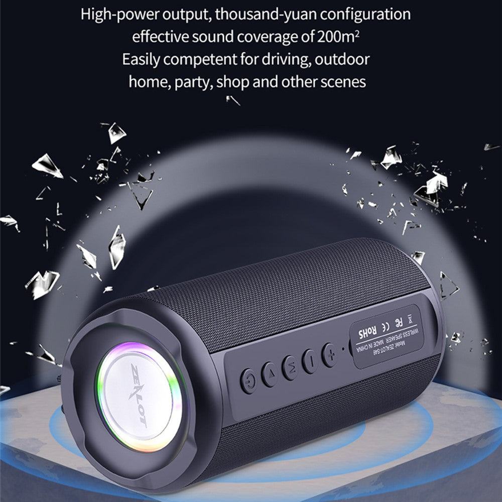 ZEALOT S46 Wireless Bluetooth-compatible Speaker Outdoor IPX5 Waterproof Subwoofer Support AUX/TF Card/U Disk