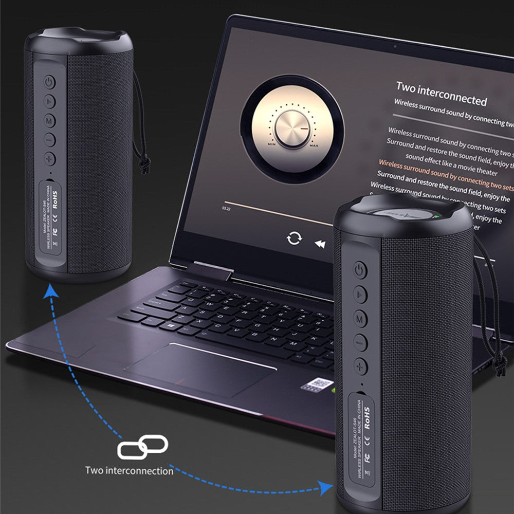 ZEALOT S46 Wireless Bluetooth-compatible Speaker Outdoor IPX5 Waterproof Subwoofer Support AUX/TF Card/U Disk