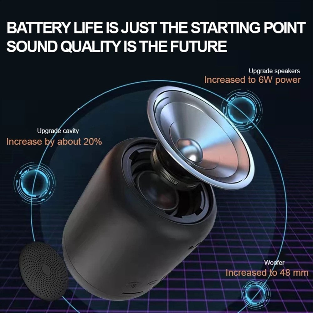 T&G TG344 Portable Bluetooth-compatible Speaker with LED Light TWS Soundbar Wireless Hi-Fi Audio System Subwoofer