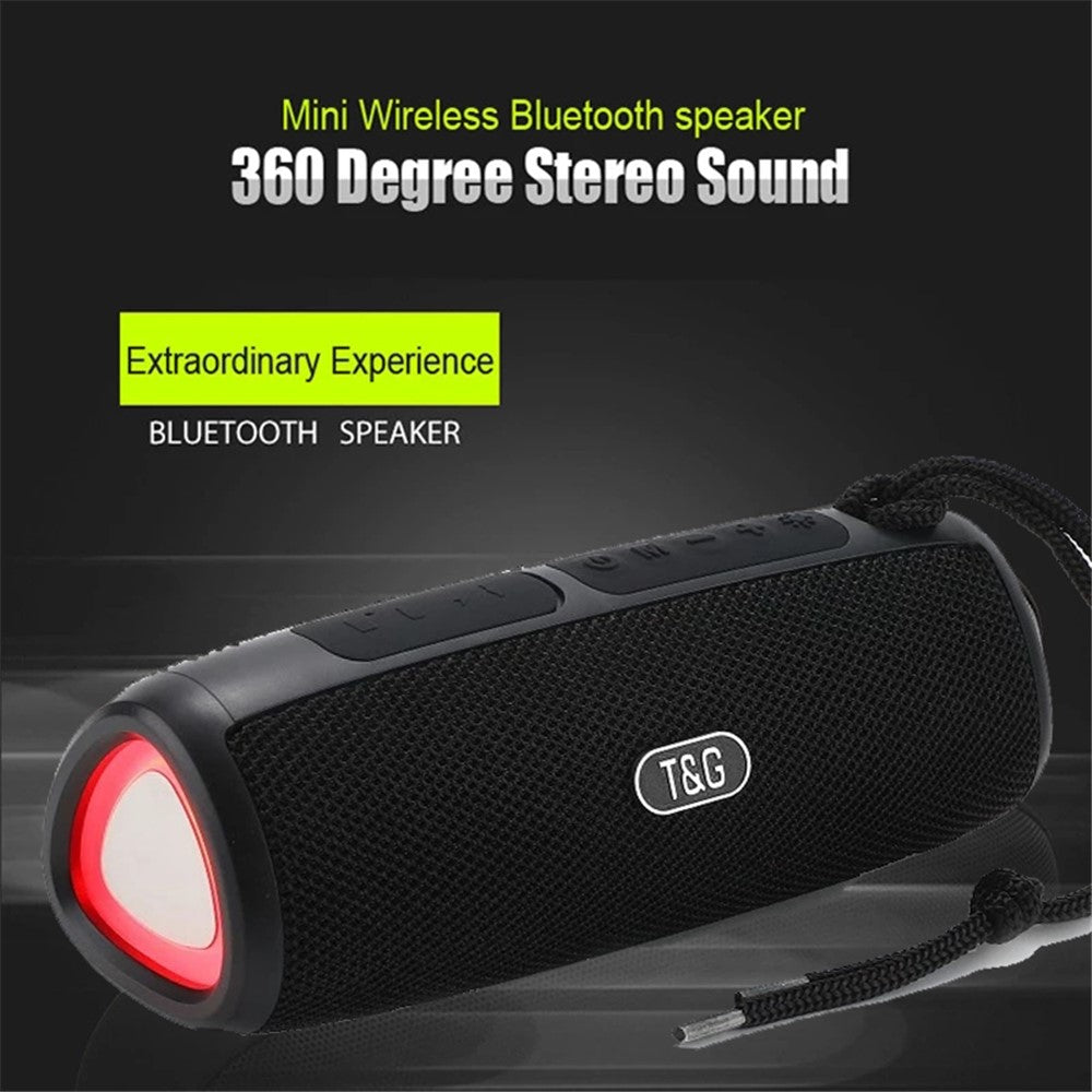 T&G TG344 Portable Bluetooth-compatible Speaker with LED Light TWS Soundbar Wireless Hi-Fi Audio System Subwoofer