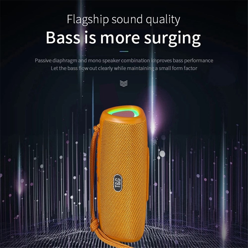 T&G TG344 Portable Bluetooth-compatible Speaker with LED Light TWS Soundbar Wireless Hi-Fi Audio System Subwoofer