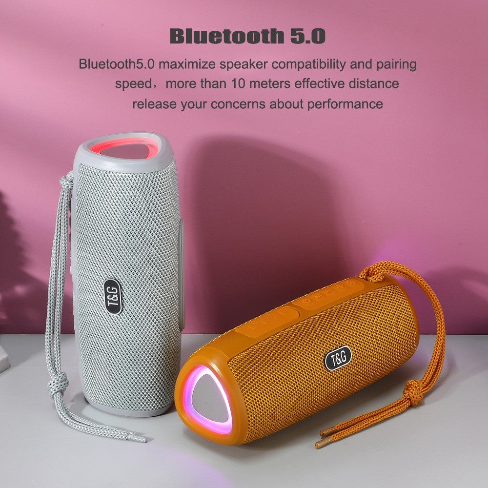 T&G TG344 Portable Bluetooth-compatible Speaker with LED Light TWS Soundbar Wireless Hi-Fi Audio System Subwoofer
