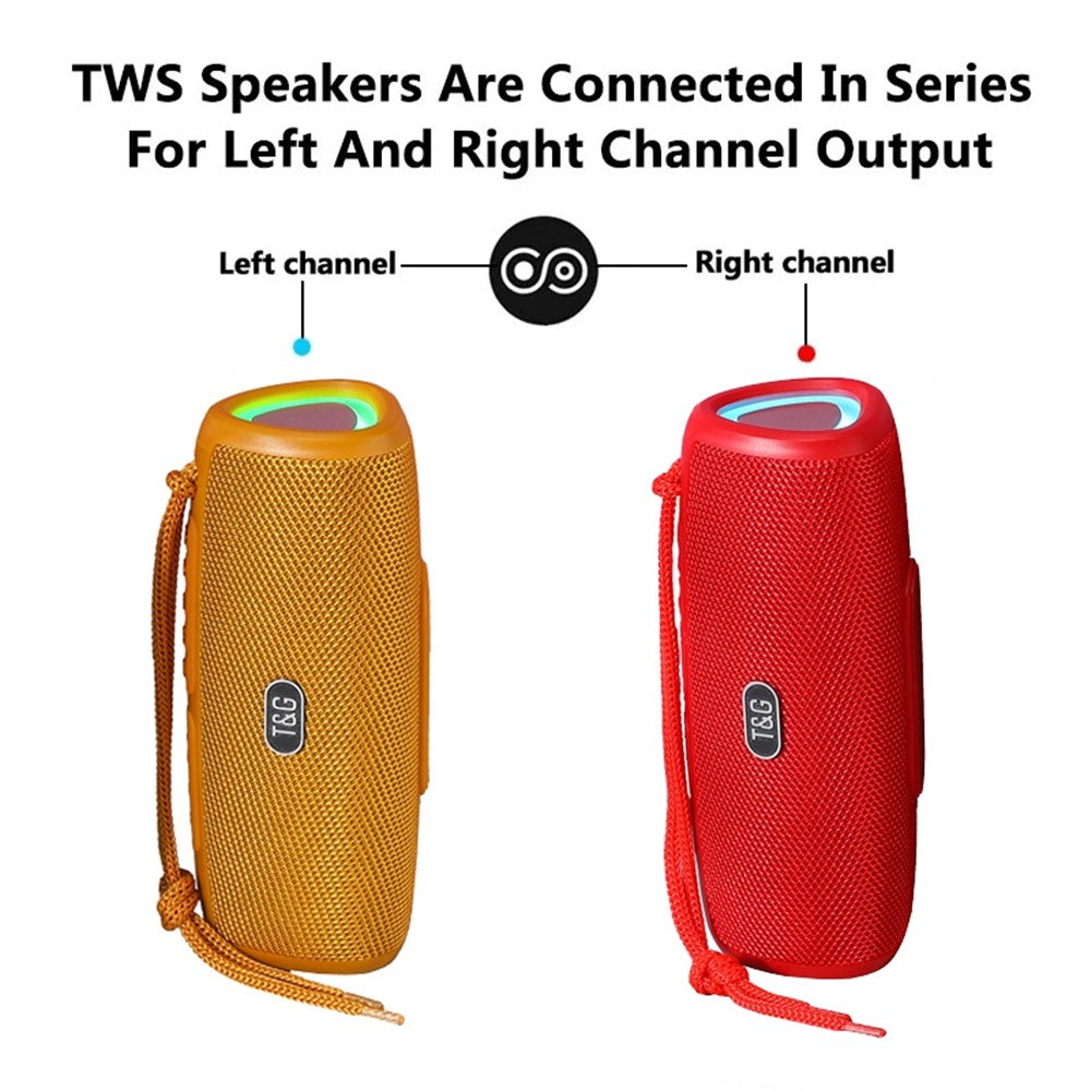 T&G TG344 Portable Bluetooth-compatible Speaker with LED Light TWS Soundbar Wireless Hi-Fi Audio System Subwoofer