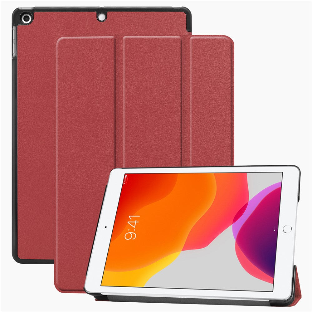 Tri-Fold Stand Tablet Cover for iPad 10.2 (2021) / (2020) / (2019) PU Leather Protective Smart Case with Auto Sleep / Wake