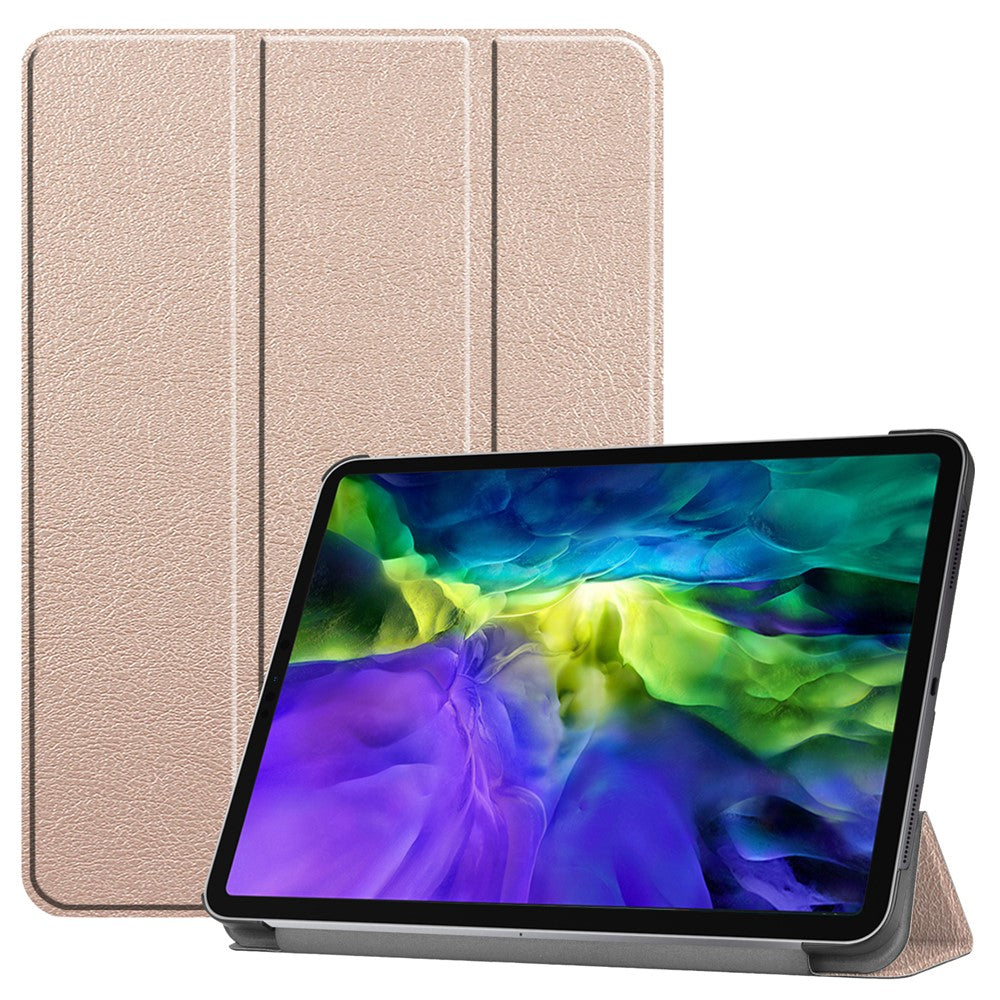 PU Leather Stable Tri-Fold Stand Cover Hard Back Shell with Auto Sleep / Wake for iPad Pro 11-inch (2022) / (2021) / (2020) / (2018)