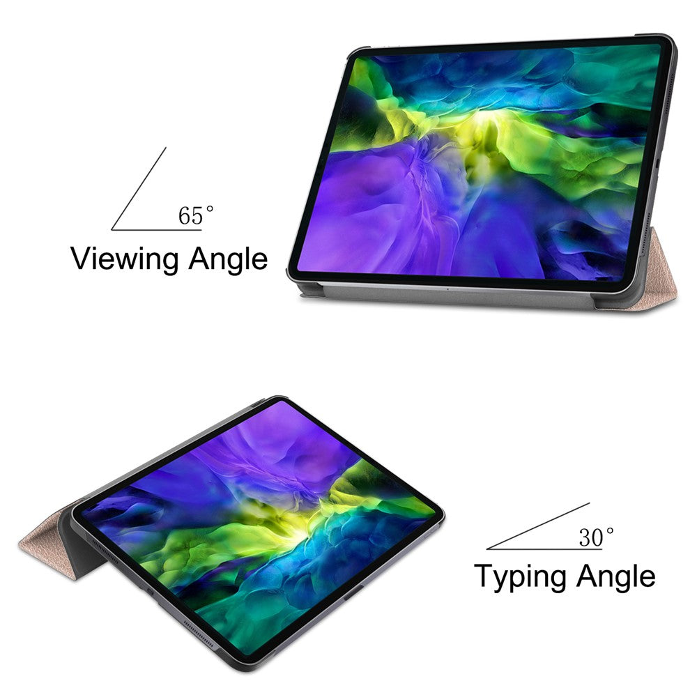 PU Leather Stable Tri-Fold Stand Cover Hard Back Shell with Auto Sleep / Wake for iPad Pro 11-inch (2022) / (2021) / (2020) / (2018)