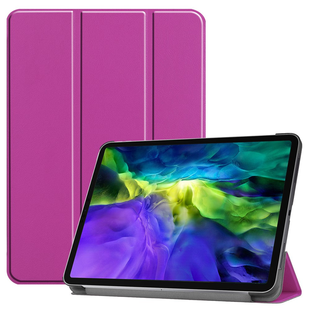 PU Leather Stable Tri-Fold Stand Cover Hard Back Shell with Auto Sleep / Wake for iPad Pro 11-inch (2022) / (2021) / (2020) / (2018)