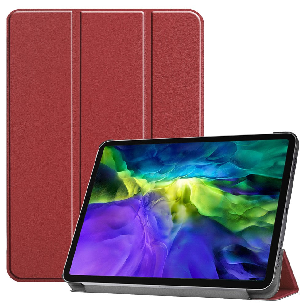 PU Leather Stable Tri-Fold Stand Cover Hard Back Shell with Auto Sleep / Wake for iPad Pro 11-inch (2022) / (2021) / (2020) / (2018)