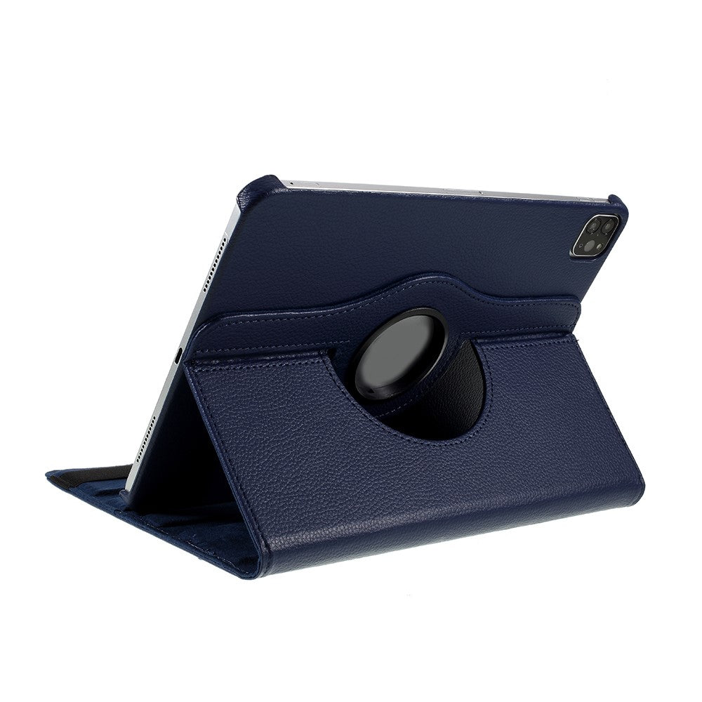 Litchi Skin Leather Case Cover with 360 Rotating Stand for iPad Pro 12.9 (2022) (2021) (2020) (2018)