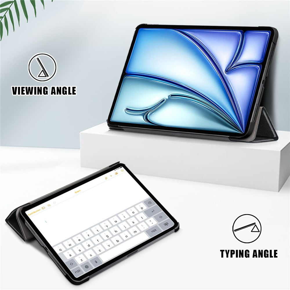PU Leather Cover for iPad Air 11 (2026) / (2025) / (2024) / Air (2020) / Air (2022) Tri-Fold Stand Folio Tablet Case