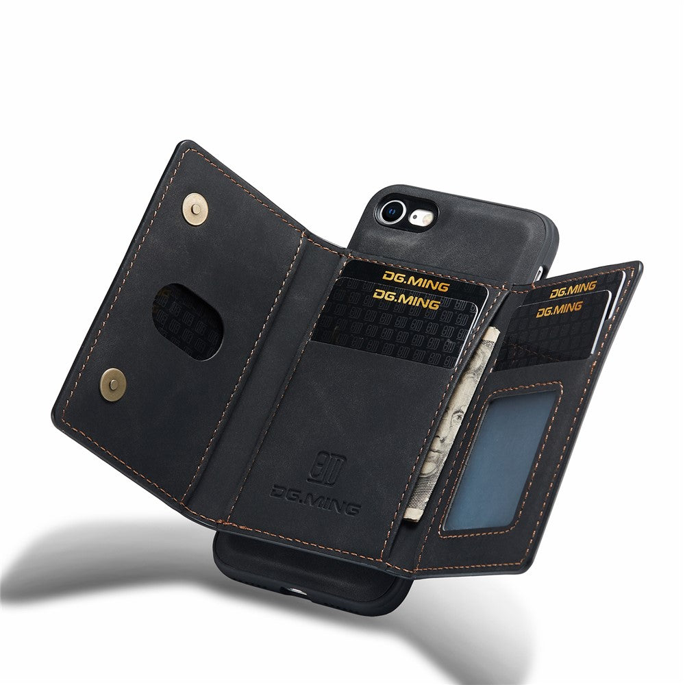 DG.MING M2 Series Multi-Function Magnetic Detachable Wallet Kickstand Flip Hybrid Case Cover for iPhone 7 4.7 inch/8 4.7 inch/SE (2020)/SE (2022)