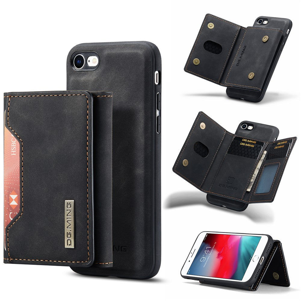 DG.MING M2 Series Multi-Function Magnetic Detachable Wallet Kickstand Flip Hybrid Case Cover for iPhone 7 4.7 inch/8 4.7 inch/SE (2020)/SE (2022)
