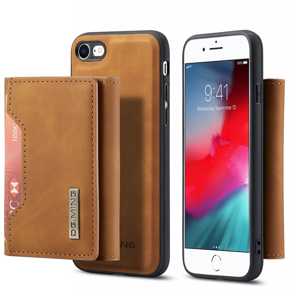 DG.MING M2 Series Multi-Function Magnetic Detachable Wallet Kickstand Flip Hybrid Case Cover for iPhone 7 4.7 inch/8 4.7 inch/SE (2020)/SE (2022)