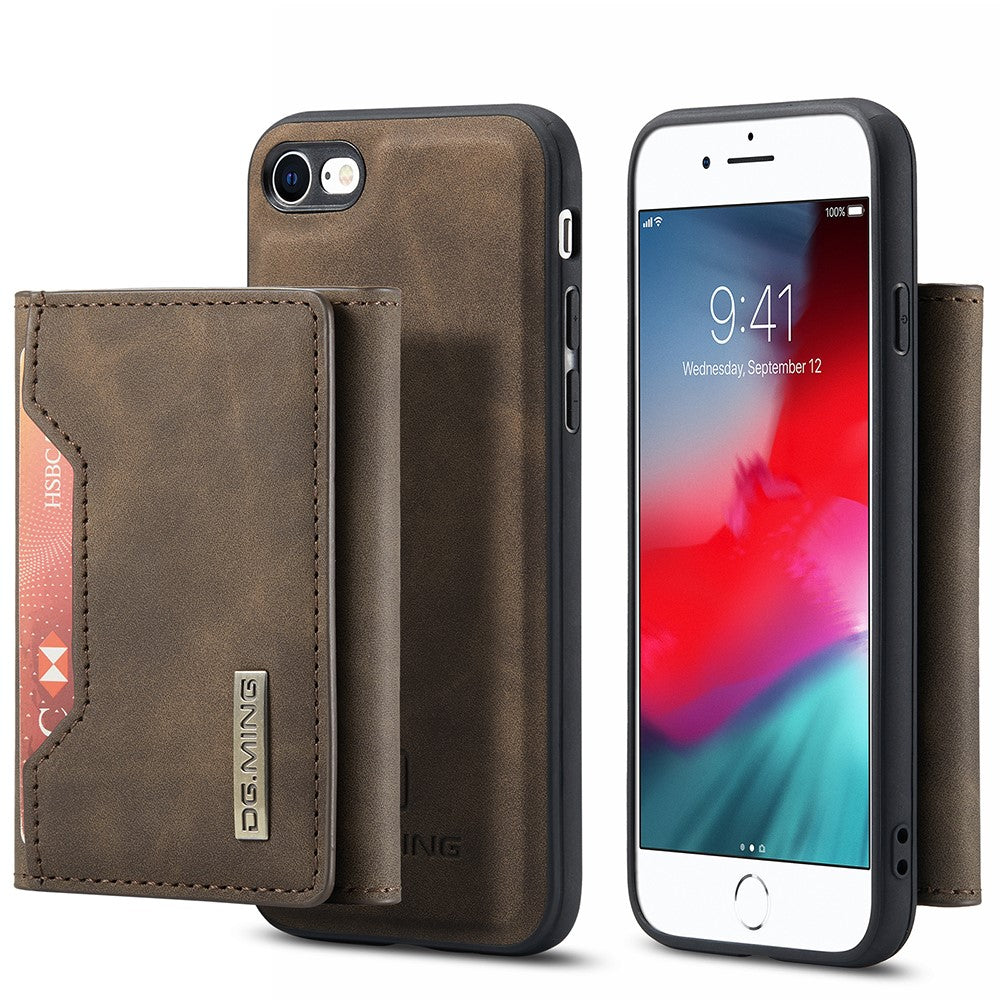 DG.MING M2 Series Multi-Function Magnetic Detachable Wallet Kickstand Flip Hybrid Case Cover for iPhone 7 4.7 inch/8 4.7 inch/SE (2020)/SE (2022)