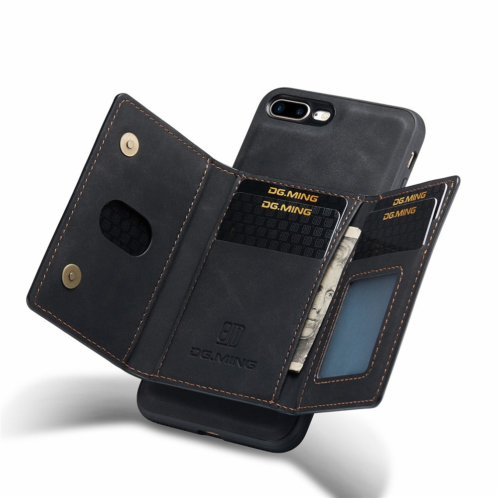 DG.MING M2 Series Detachable Wallet Leather Case Kickstand Magnetic Cover Compatible with Wireless Charging for iPhone 7 Plus 5.5 inch / 8 Plus 5.5 inch