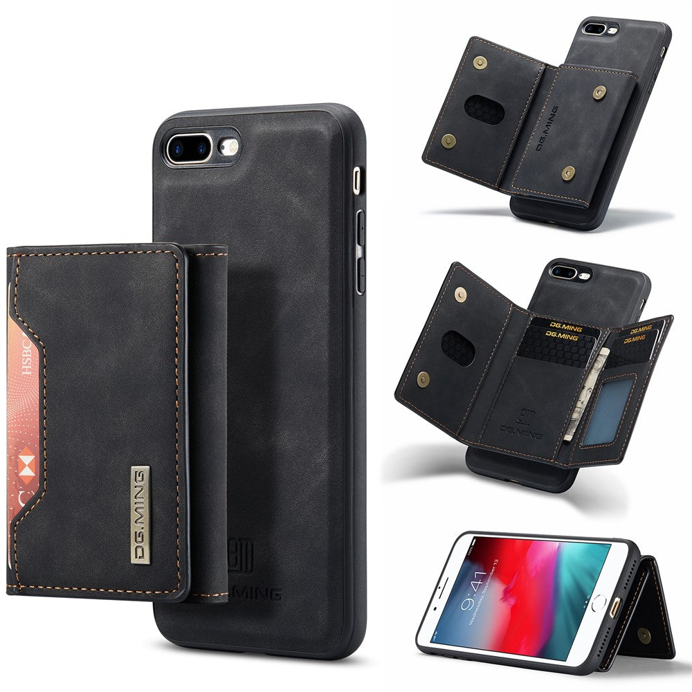 DG.MING M2 Series Detachable Wallet Leather Case Kickstand Magnetic Cover Compatible with Wireless Charging for iPhone 7 Plus 5.5 inch / 8 Plus 5.5 inch