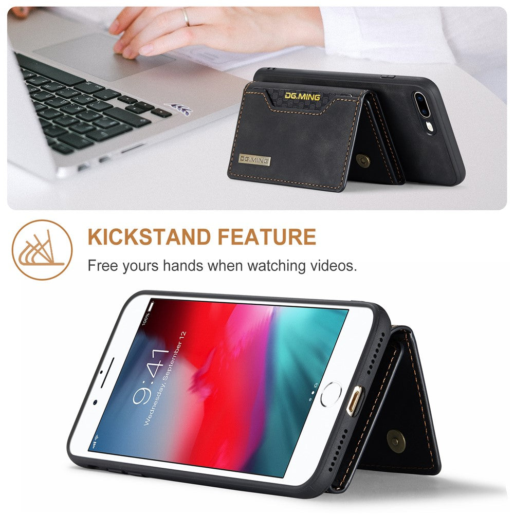 DG.MING M2 Series Detachable Wallet Leather Case Kickstand Magnetic Cover Compatible with Wireless Charging for iPhone 7 Plus 5.5 inch / 8 Plus 5.5 inch