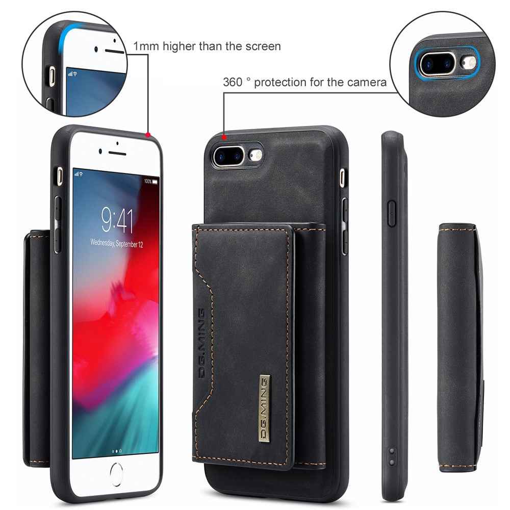 DG.MING M2 Series Detachable Wallet Leather Case Kickstand Magnetic Cover Compatible with Wireless Charging for iPhone 7 Plus 5.5 inch / 8 Plus 5.5 inch
