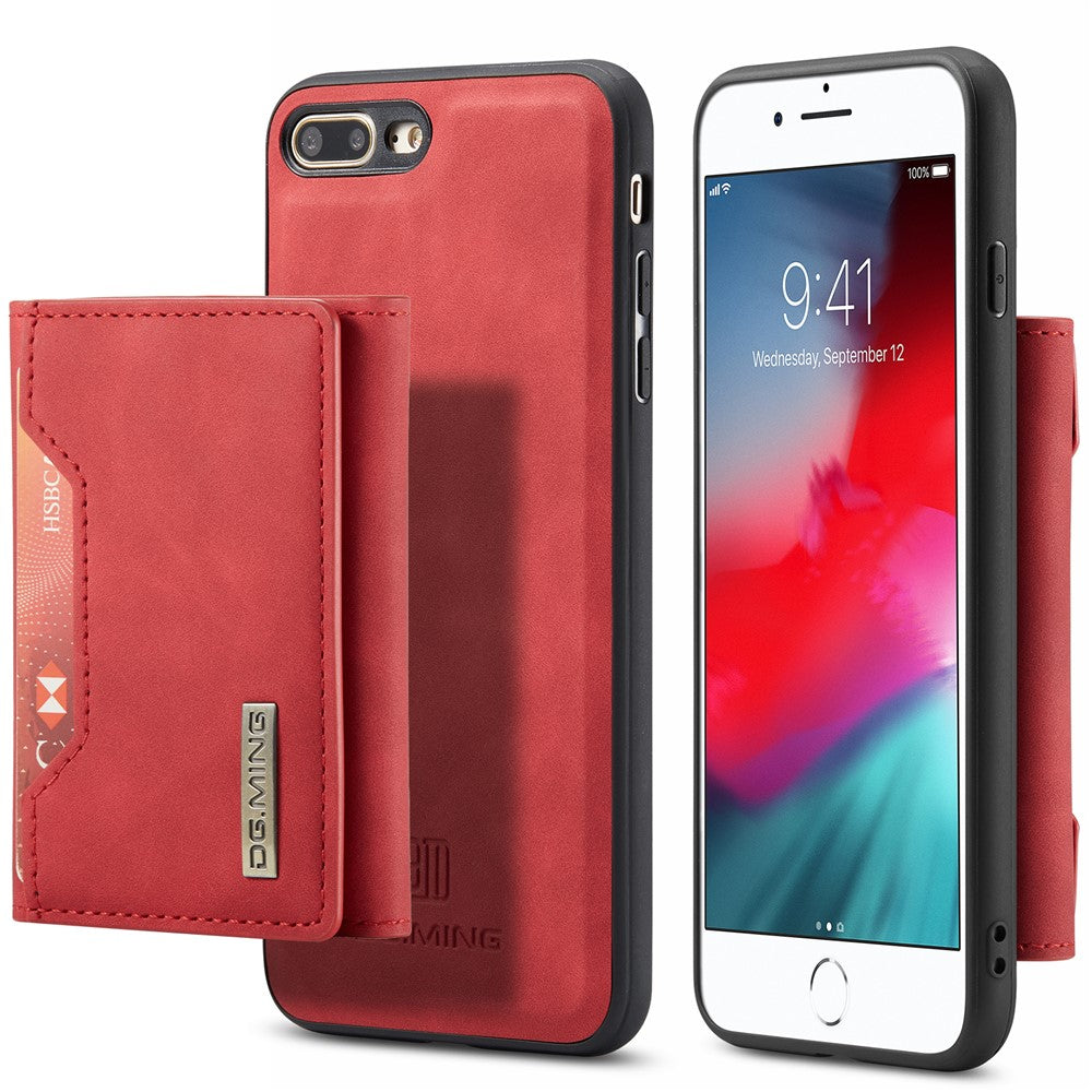 DG.MING M2 Series Detachable Wallet Leather Case Kickstand Magnetic Cover Compatible with Wireless Charging for iPhone 7 Plus 5.5 inch / 8 Plus 5.5 inch