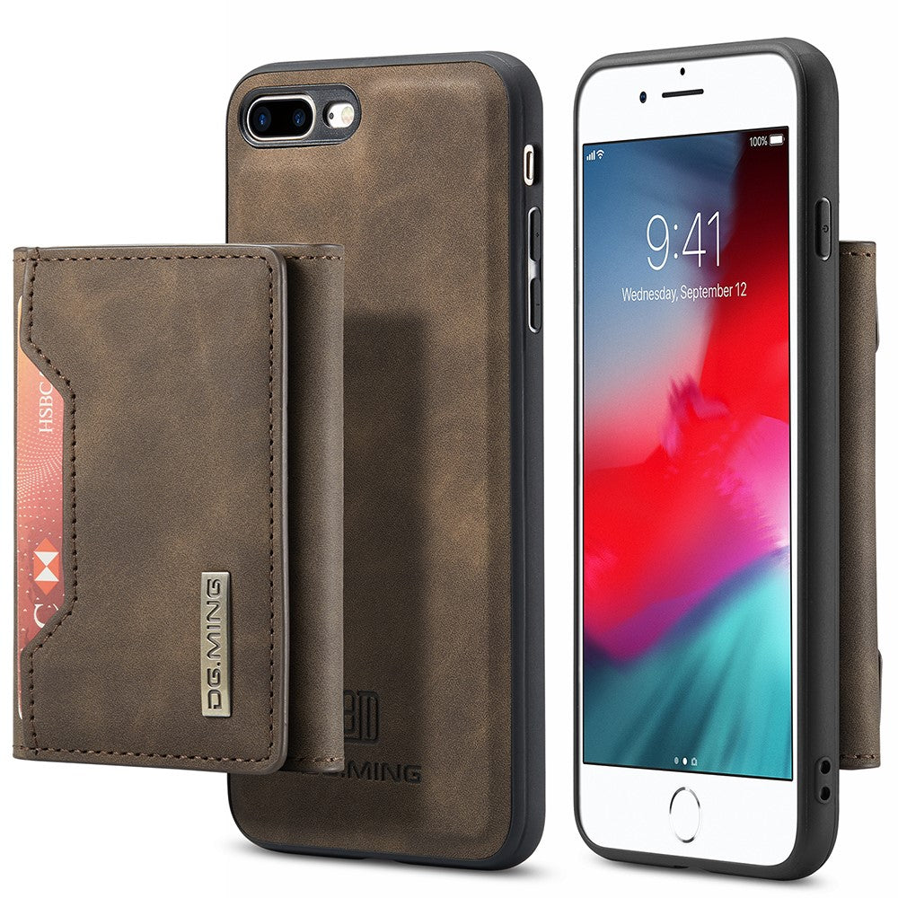 DG.MING M2 Series Detachable Wallet Leather Case Kickstand Magnetic Cover Compatible with Wireless Charging for iPhone 7 Plus 5.5 inch / 8 Plus 5.5 inch