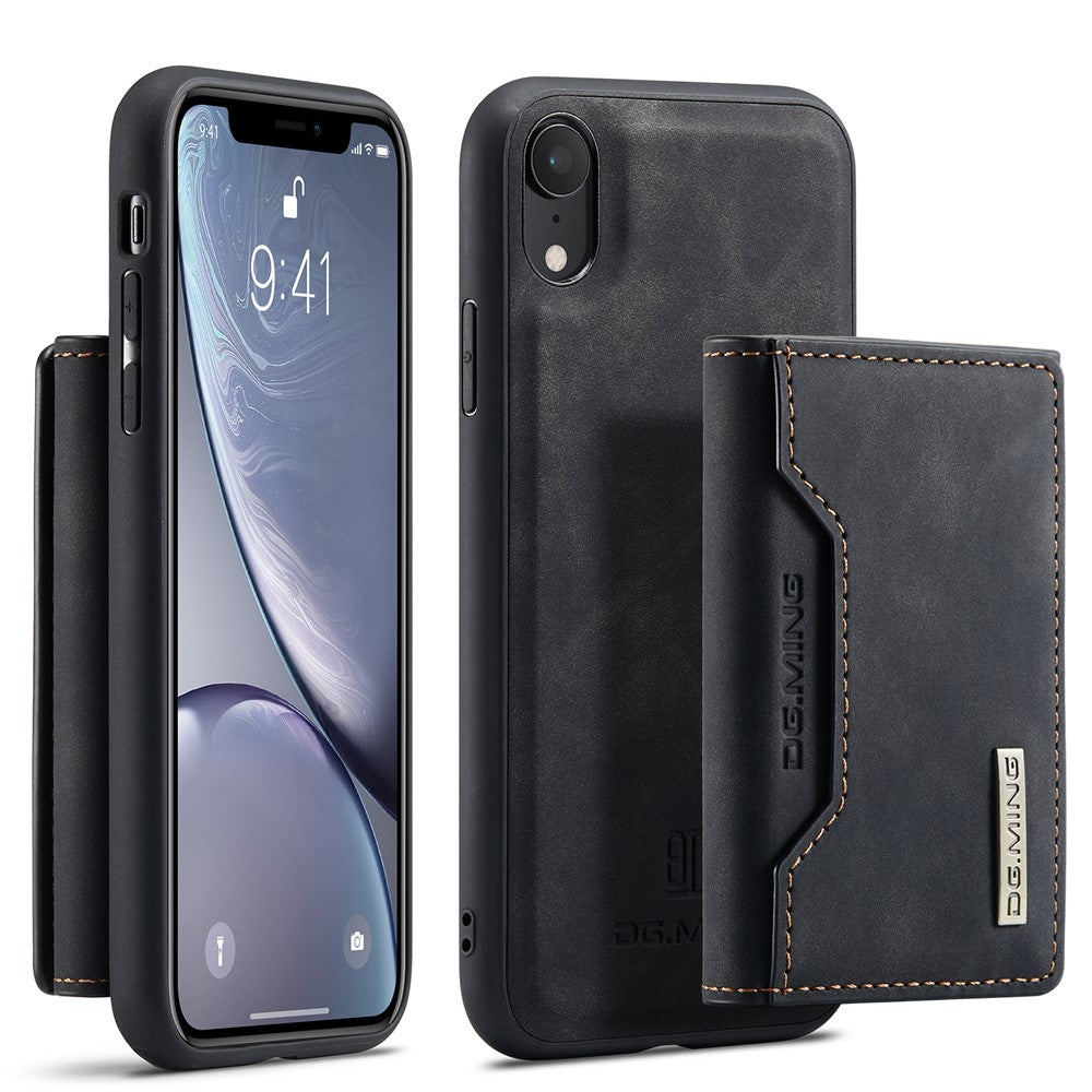 DG.MING M2 Series Detachable 2 in 1 Magnetic Wallet Design Phone Hybrid Case Shell with Kickstand for iPhone XR 6.1 inch