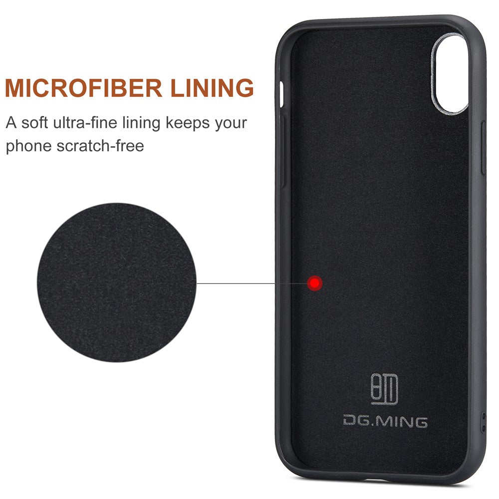 DG.MING M2 Series Detachable 2 in 1 Magnetic Wallet Design Phone Hybrid Case Shell with Kickstand for iPhone XR 6.1 inch
