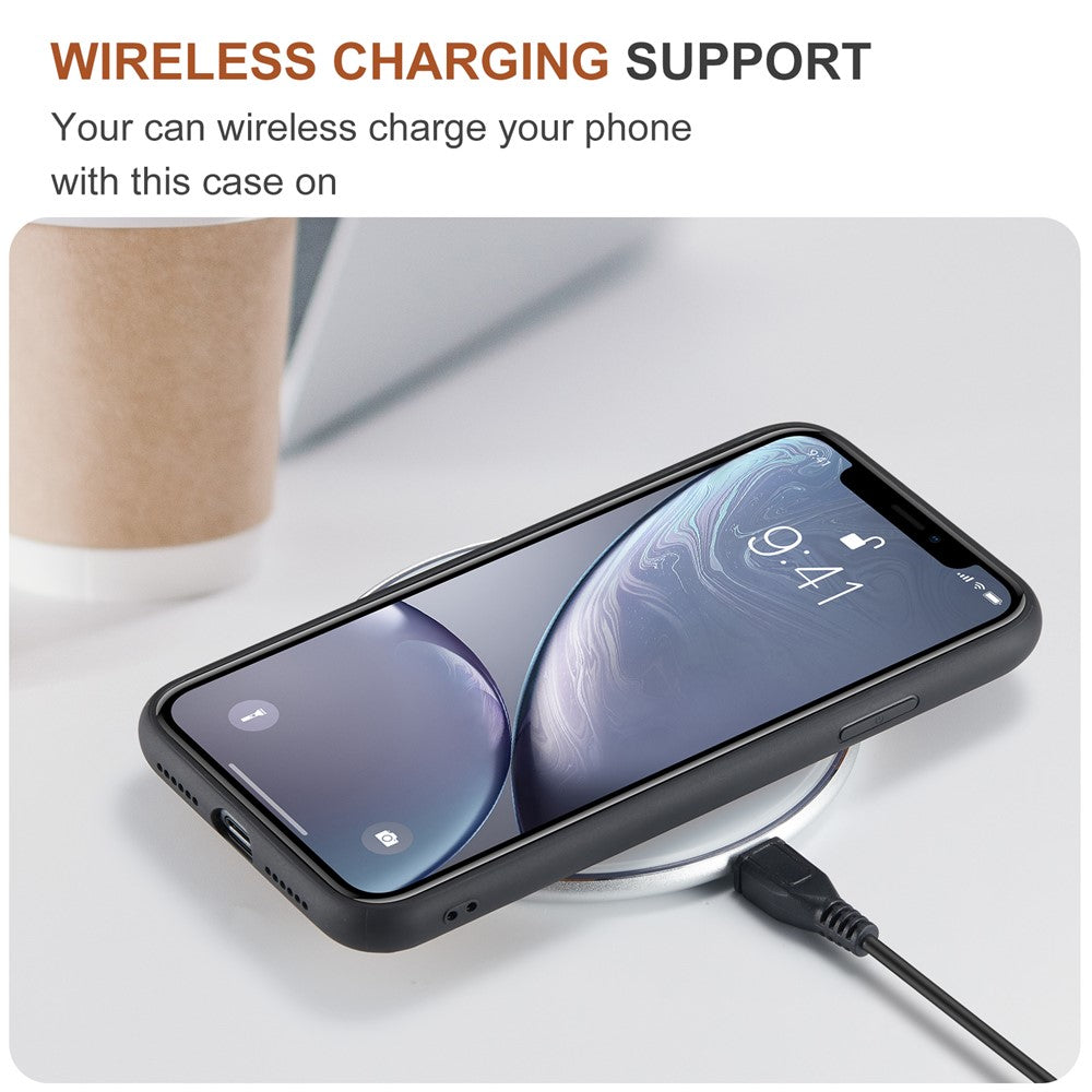DG.MING M2 Series Detachable 2 in 1 Magnetic Wallet Design Phone Hybrid Case Shell with Kickstand for iPhone XR 6.1 inch