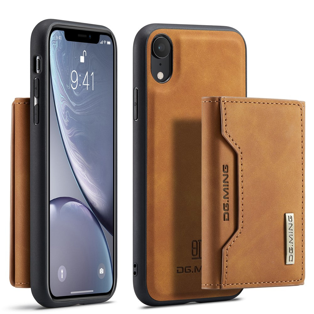 DG.MING M2 Series Detachable 2 in 1 Magnetic Wallet Design Phone Hybrid Case Shell with Kickstand for iPhone XR 6.1 inch