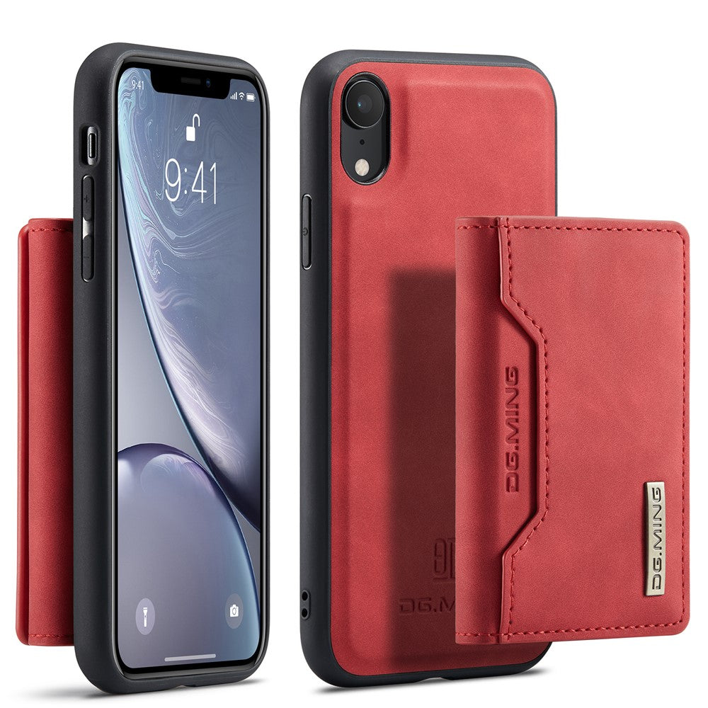 DG.MING M2 Series Detachable 2 in 1 Magnetic Wallet Design Phone Hybrid Case Shell with Kickstand for iPhone XR 6.1 inch