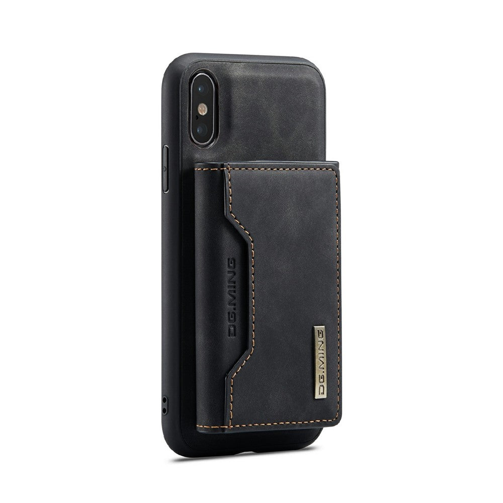 DG.MING M2 Series Magnetic Shockproof Wallet Design Leather Coated Hybrid Case with Kickstand for iPhone XS Max 6.5 inch