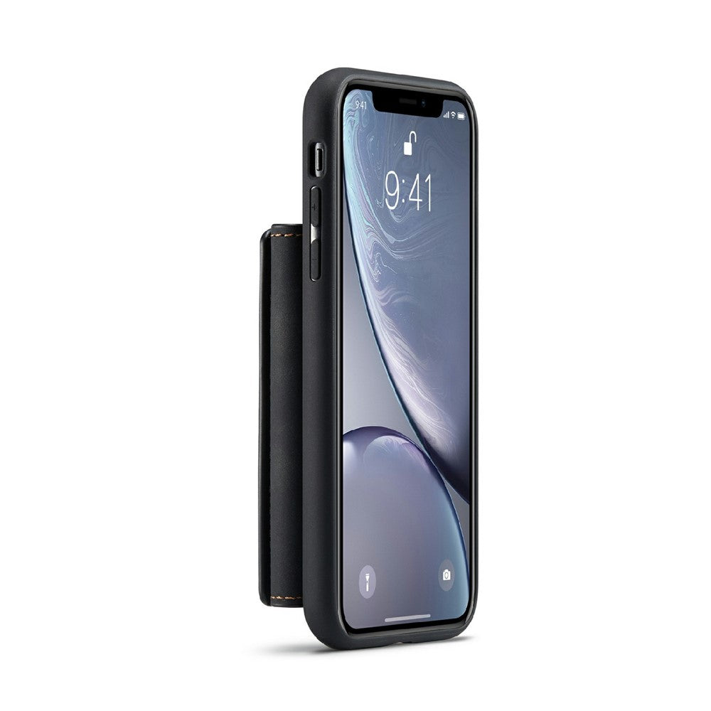 DG.MING M2 Series Magnetic Shockproof Wallet Design Leather Coated Hybrid Case with Kickstand for iPhone XS Max 6.5 inch