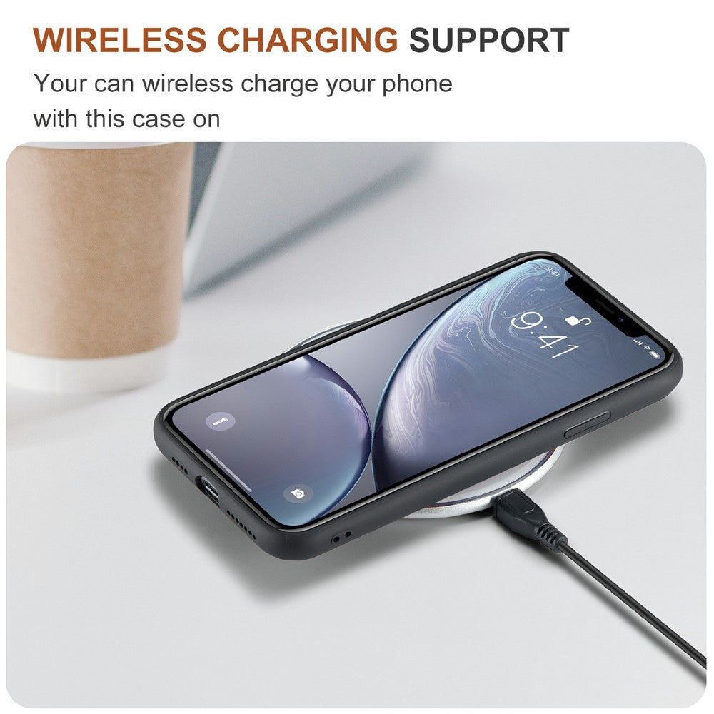 DG.MING M2 Series Magnetic Anti-drop Wallet Design Leather Coated Hybrid Case with Kickstand for iPhone X/XS 5.8 inch