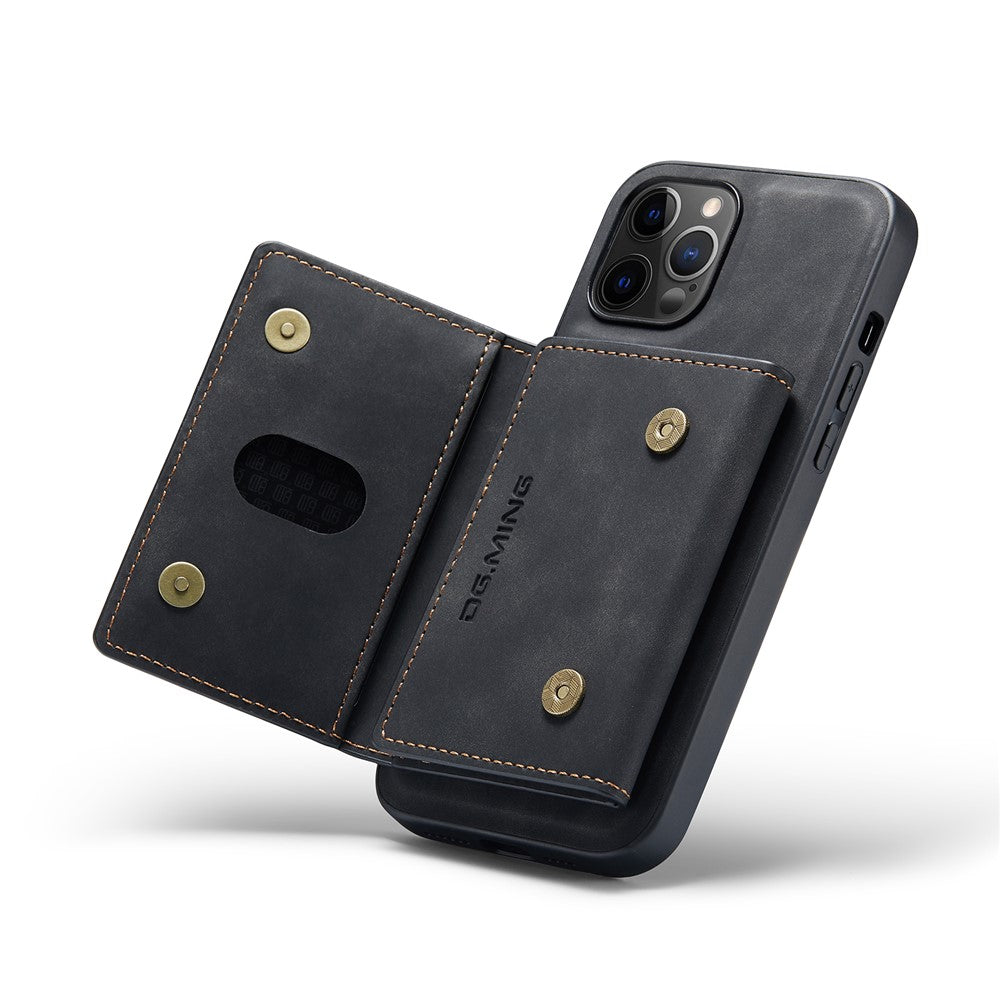 DG.MING M2 Series Enhanced Four Corners Magnetic Detachable 8 Card Slots Design Wireless Charging Hybrid Kickstand Case for iPhone 13 Pro Max 6.7 inch