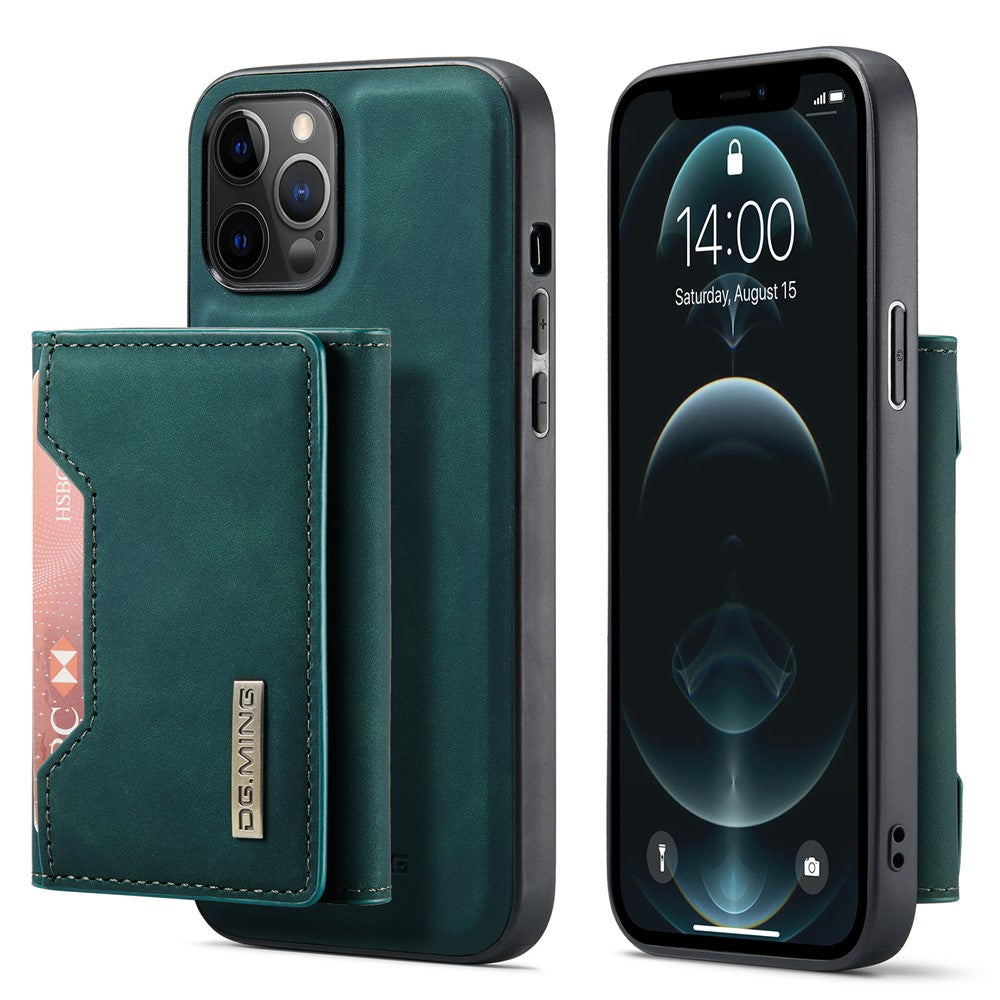 DG.MING M2 Series 8 Card Slots Design Magnetic Detachable Wireless Charging Hybrid Kickstand Case for iPhone 13 mini 5.4 inch