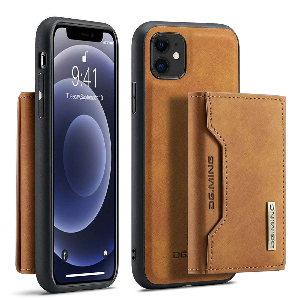 DG.MING M2 Series Detachable Wallet 2-in-1 Wireless Charging Hybrid Phone Cover Shell with Horizontal-Viewing Kickstand for iPhone 11 6.1 inch