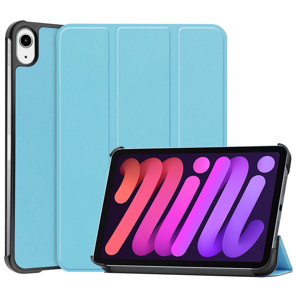 Tri-Fold Stand PU Leather Smart Tablet Protective Cover Tablet Case for iPad mini (2024) / mini (2021)