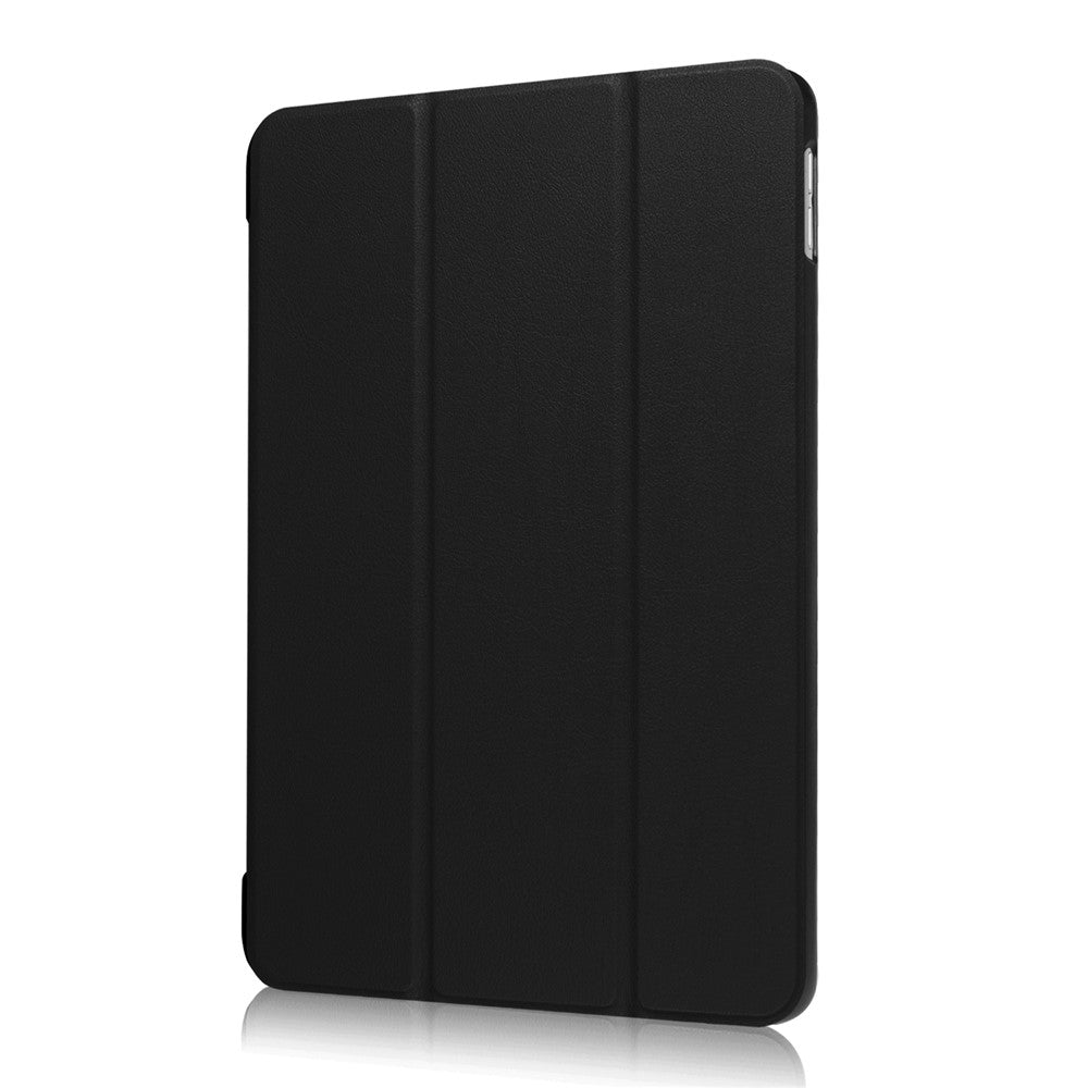 For iPad 9.7 (2018) / 9.7 (2017) Tri-Fold Stand Lightweight Full Protection Smart Leather Tablet Case Cover
