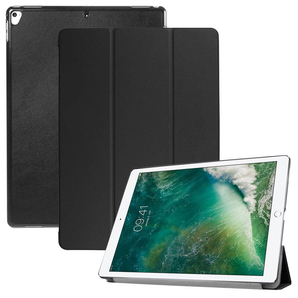 For iPad Pro 12.9 (2017) PU Leather Ultra Thin Tri-fold Stand Auto Sleep/Wake Tablet Cover