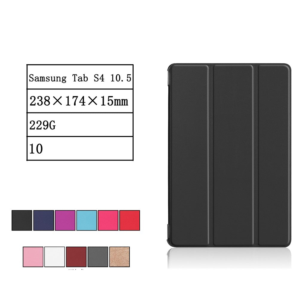 Tri-fold Stand PU Leather Smart Cover Accessory for Samsung Galaxy Tab S4 10.5 T830/T835