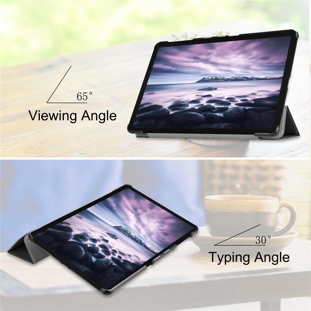 Tri-fold Stand PU Leather Auto-wake/sleep Shell for Samsung Galaxy Tab A 10.5 T595/T590