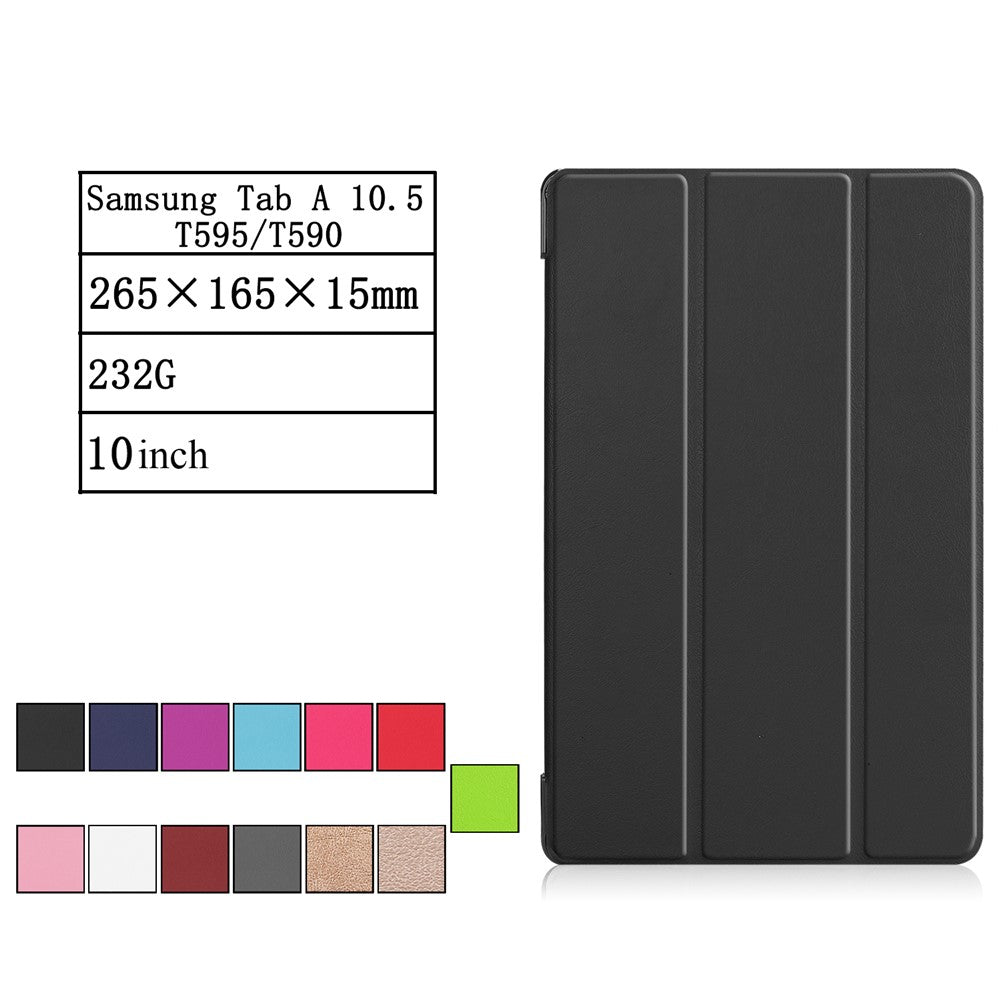 Tri-fold Stand PU Leather Auto-wake/sleep Shell for Samsung Galaxy Tab A 10.5 T595/T590