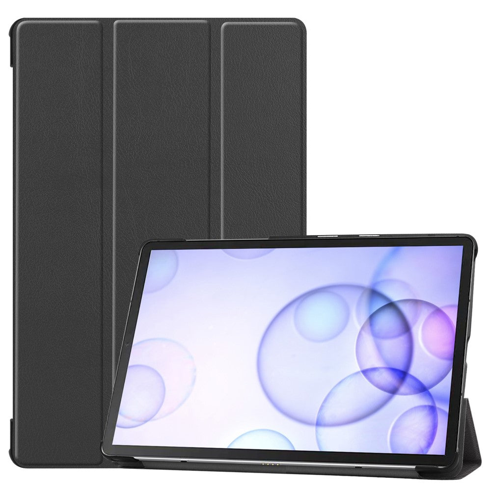 Stable Tri-fold Stand Stand Leather Case Smart Tablet Cover Shell for Samsung Galaxy Tab S6 T860 (Wi-Fi) / T865 (LTE)