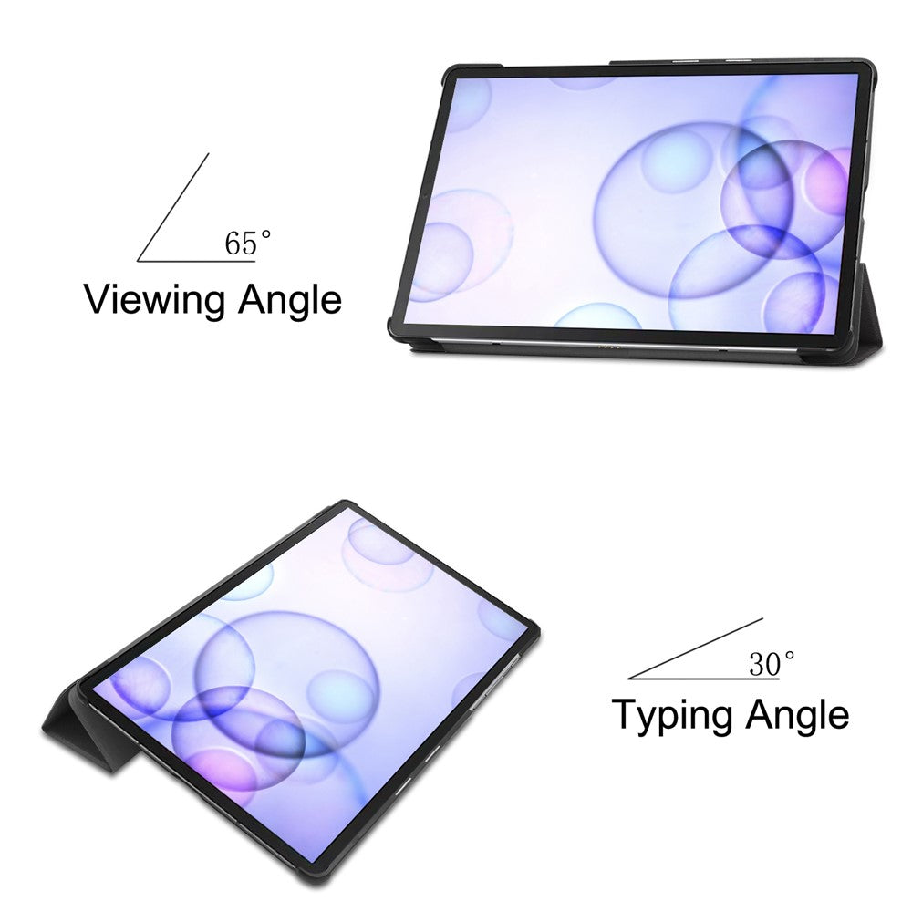 Stable Tri-fold Stand Stand Leather Case Smart Tablet Cover Shell for Samsung Galaxy Tab S6 T860 (Wi-Fi) / T865 (LTE)