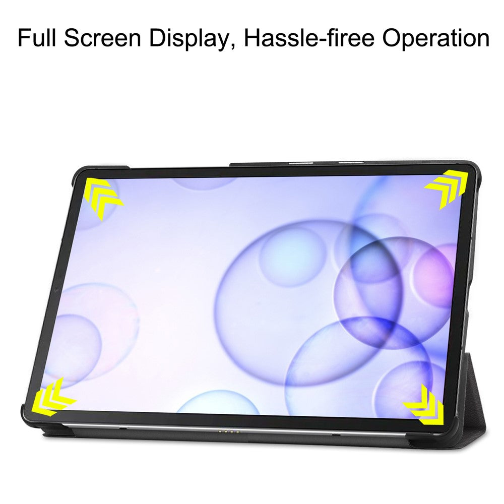 Stable Tri-fold Stand Stand Leather Case Smart Tablet Cover Shell for Samsung Galaxy Tab S6 T860 (Wi-Fi) / T865 (LTE)