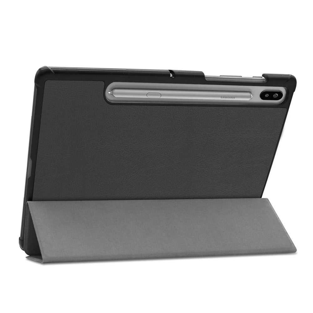 Stable Tri-fold Stand Stand Leather Case Smart Tablet Cover Shell for Samsung Galaxy Tab S6 T860 (Wi-Fi) / T865 (LTE)