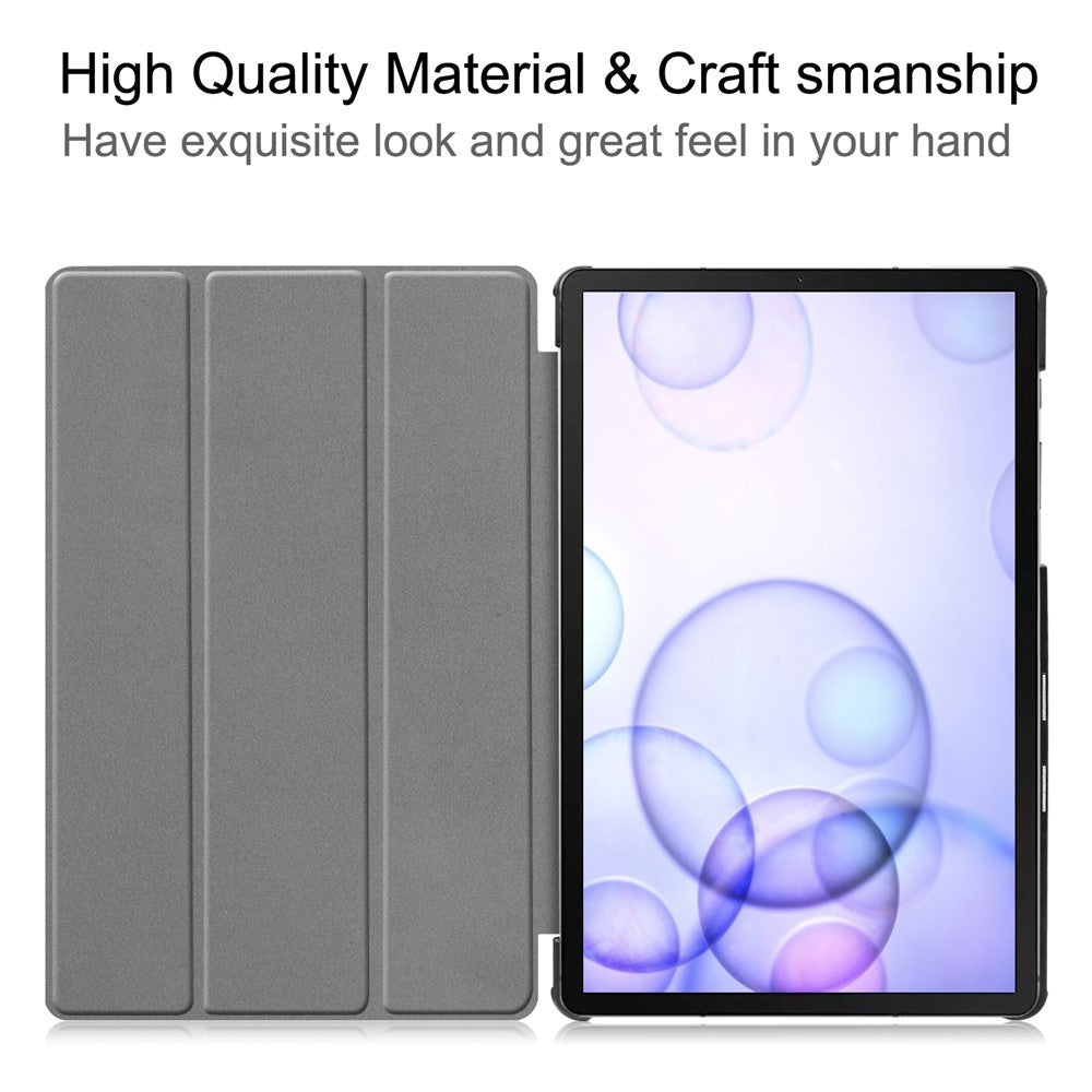 Stable Tri-fold Stand Stand Leather Case Smart Tablet Cover Shell for Samsung Galaxy Tab S6 T860 (Wi-Fi) / T865 (LTE)