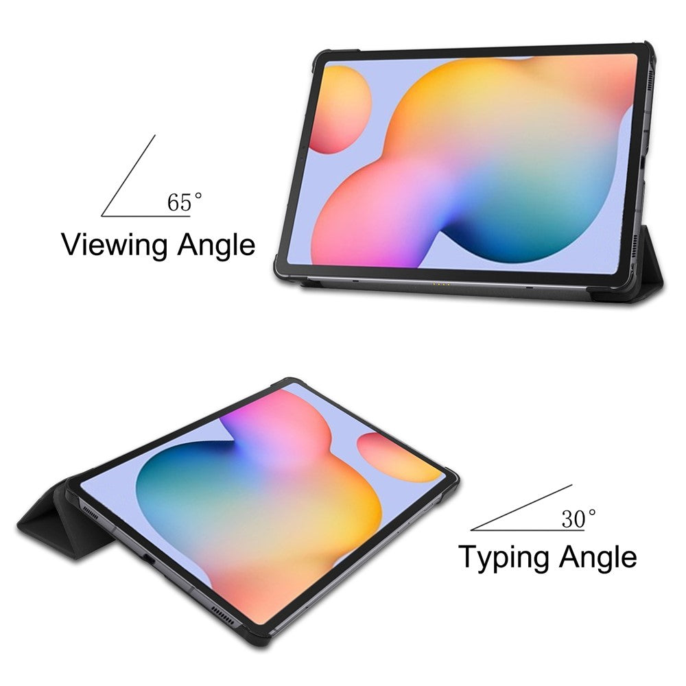 Tablet Case for Samsung Galaxy Tab S6 Lite (2024) / (2022) / (2020) Tri-fold Stand PU Leather Cover